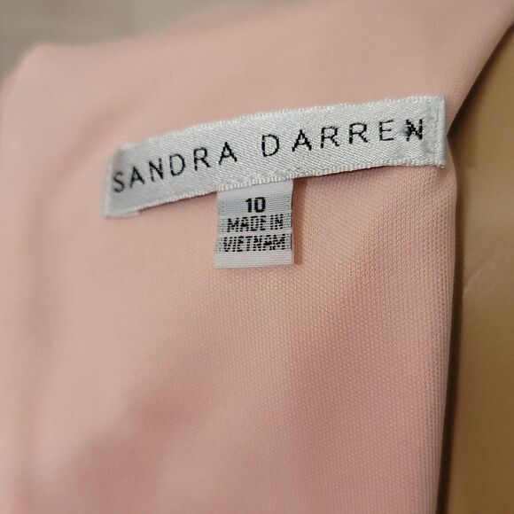 BRAND NEW SANDRA DARREN LACE CUT-OUT DESIGN SLEEVE V-NECK WOMEN'S DRESS - Picture 9 of 14